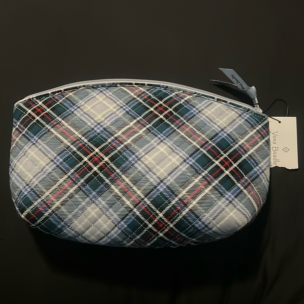 Vera Bradley Grand Travel Cosmetic Bag Snowy Plaid